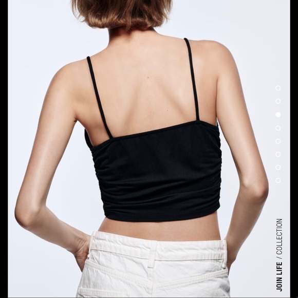 NWT ZARA Black Beaded Top Size Small - Picture 6 of 11